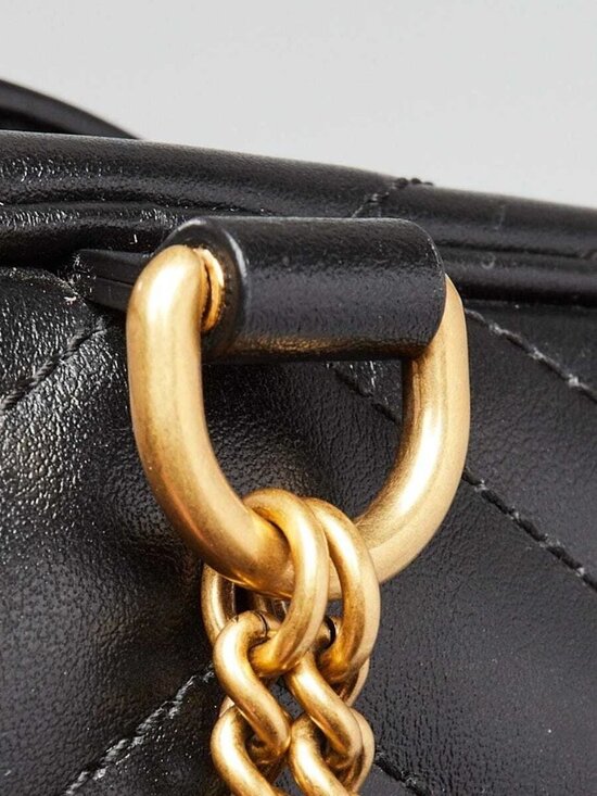 Gucci Black Quilted Leather Marmont Mini Round Backpack Bag